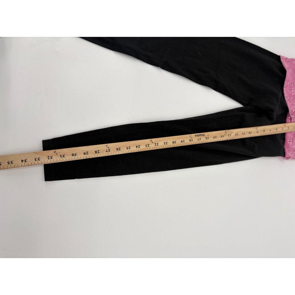 y2K Victoria's Secret PINK Yoga Leggings Pink Rhinestone Leopard Foldover XS - Picture 4 of 7